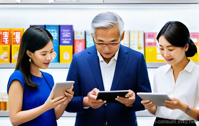 소비자 행동 데이터를 활용한 글로벌 성공 사례 연구와 분석 - **Prompt:** A diverse group of consumers from various global regions (e.g., a young woman from South...