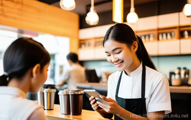 소비자중심 경영 사례와 지속 가능성 전략 연구와 분석 - **Prompt: A vibrant, detailed close-up shot capturing the essence of a customer-centric modern Thai ...