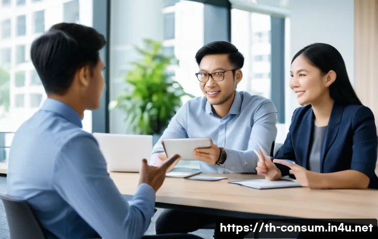 소비자중심 경영 도입의 성공적 사례 - **Prompt:** A diverse group of people, appearing to be Thai individuals, engaging in a professional ...