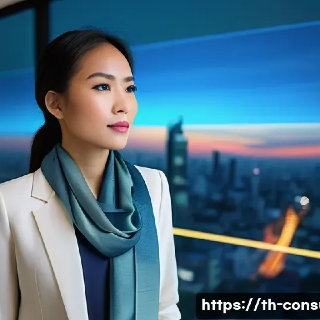 소비자 행동 데이터를 활용한 제품 개선 사례 - **Prompt 1: Data-Driven Thai Entrepreneur**
A wide-angle, vibrant, and well-lit studio shot of a...