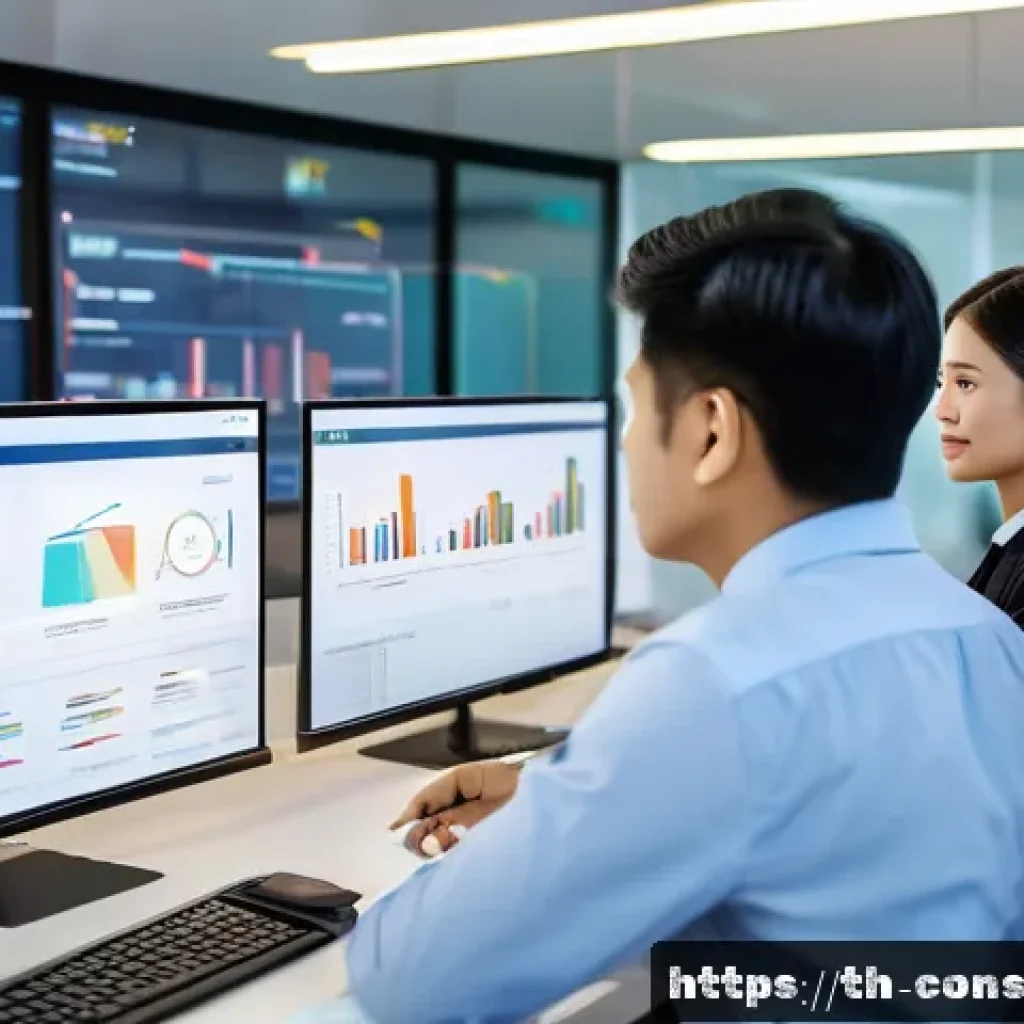 소비자 보호와 관련된 주요 연구 논문과 사례 연구와 분석 - A modern digital consumer protection office scene in Thailand, showcasing diverse professionals anal...