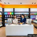 Home 20 소비자 행동 데이터를 활용한 비즈니스 성공 사례 - A modern retail store interior in Bangkok with diverse Thai customers browsing personalized product ...